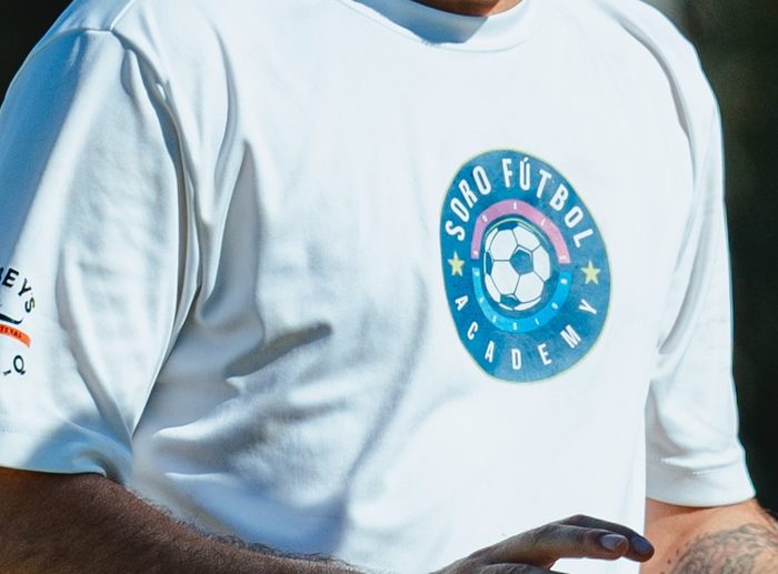 Soro Futbol Academy real logo, photographed off a team shirt