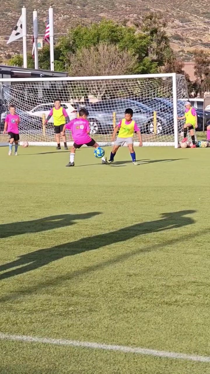 Goal-scoring drill during a training session